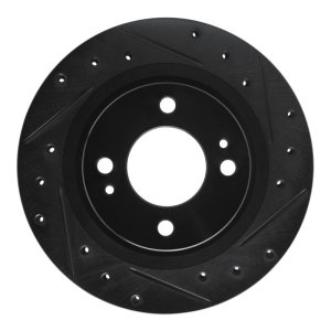 Dodge Attitude Brake Rotor (1) - Front Right - R1 Concepts - Drilled & Slotted - Black - `16-`25
